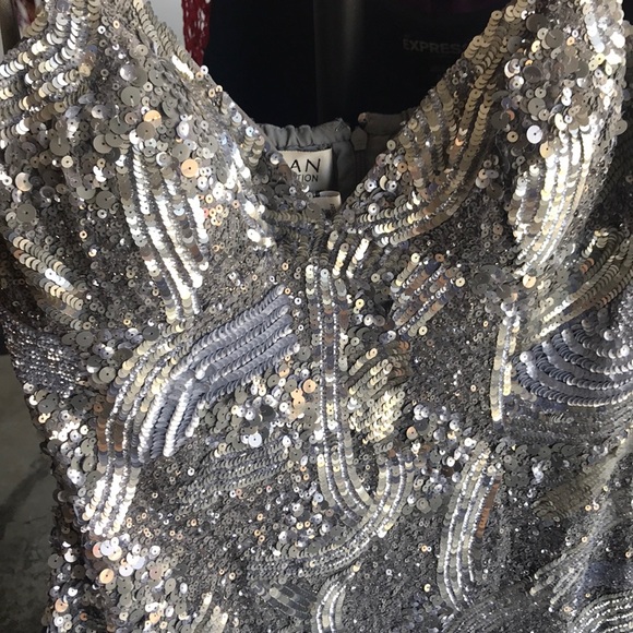 Sean Collection 100% Silk, Hand-Beaded Mini Dress - Picture 4 of 5